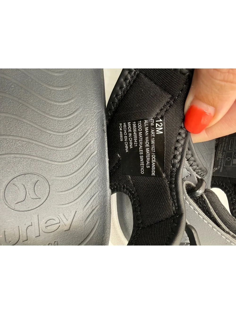 Men’s size 12 Hurley Oceanside Grey Sandal